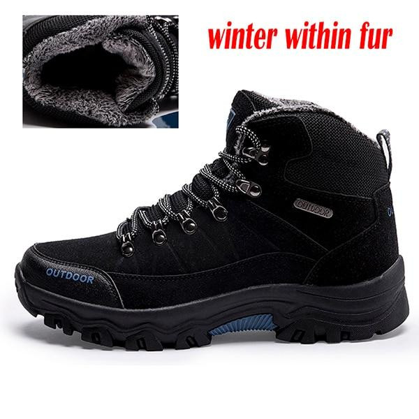 Men Boots Super Warm High Quality Suede Leather Fur Plush Snow Boots