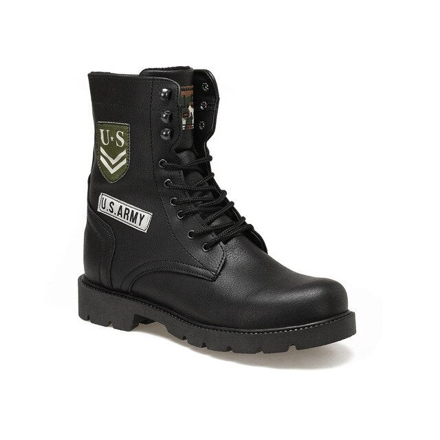 Men Military Style High Top Boots