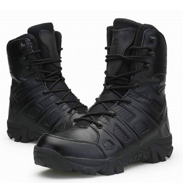Men Tactical Military Boots Winter Leather Waterproof Ankle Boots Premium Quality