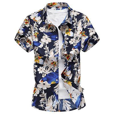 Best Seller Men Fashion Slim Fit Short Sleeve Floral Shirt
