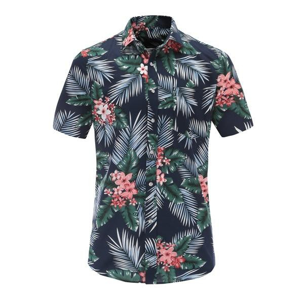 Men Fashion Hawaiian Short Sleeve Shirt