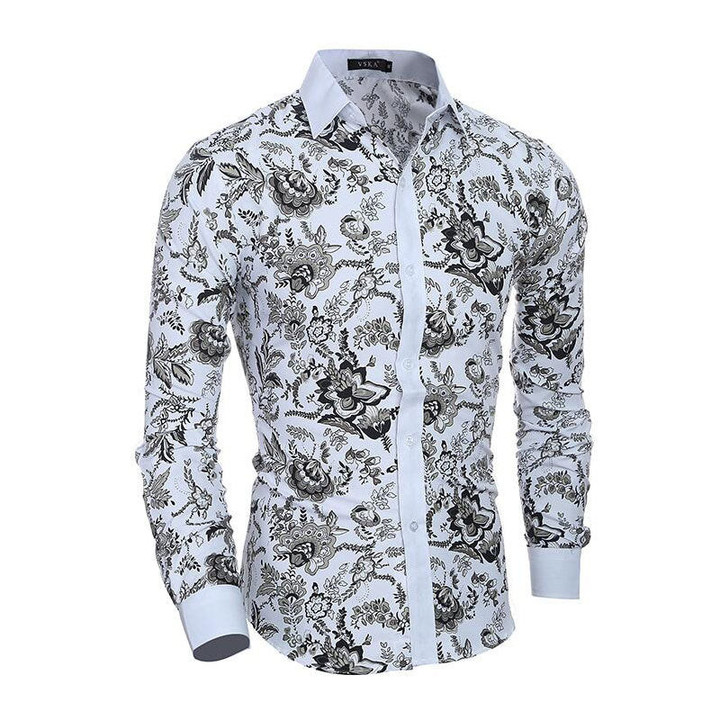 Men Floral 3D Printing Fashion Hawaiian Shirt
