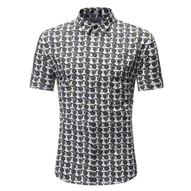Men Fashion Style Short Sleeve Hawaiian Shirt