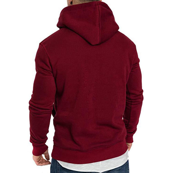 Men Sweater Fashion Warm Fleece Hooded Sweater