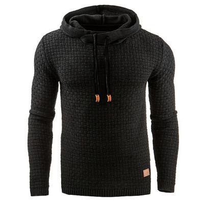 Men Sweater Warm Knitted Casual Hooded Pullover
