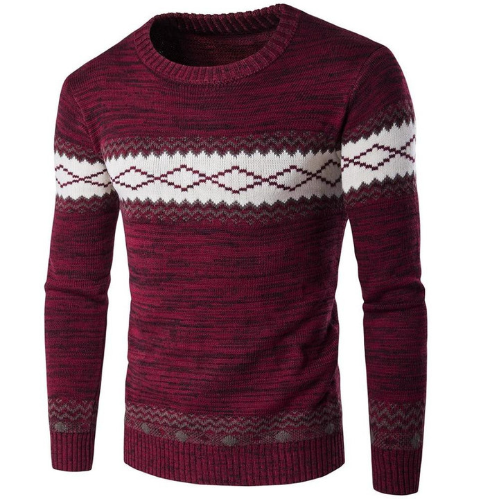 Men sweater fashion stitching high quality cotton knitted sweater