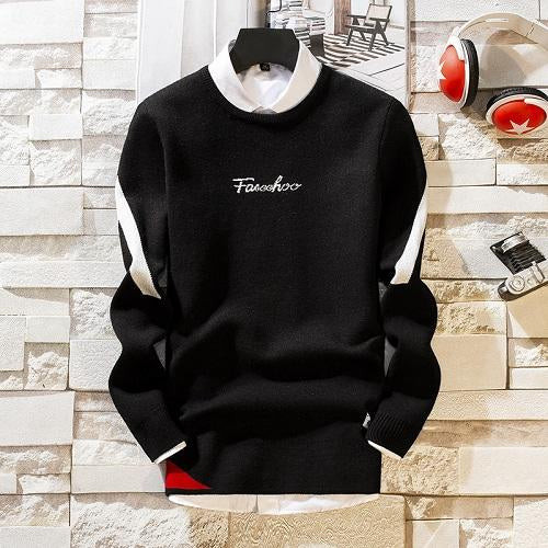 New Fashion Men Sweater Thick Warm Cashmere Long Sleeve Round Neck