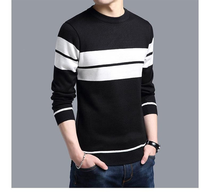 Men Sweater Thick Warm Cotton Liner O-Neck Casual Fashion