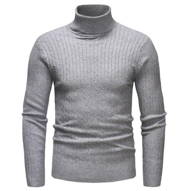 New Autumn Winter Men Sweater V Neck Solid Thick Warm Slim Fit Knitted