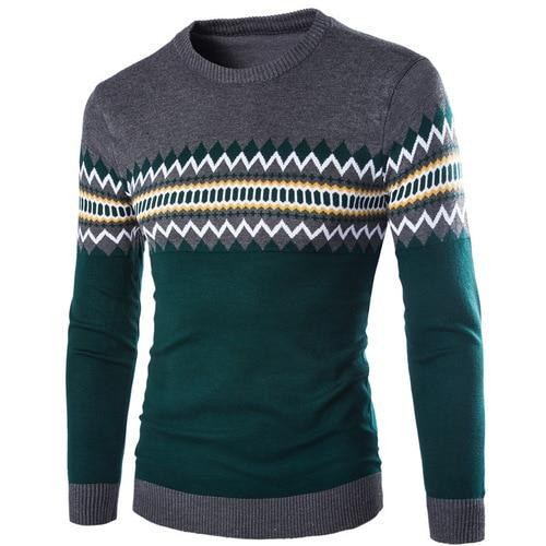 Men Sweater Fashion Design Cotton Casual O Neck Sweater