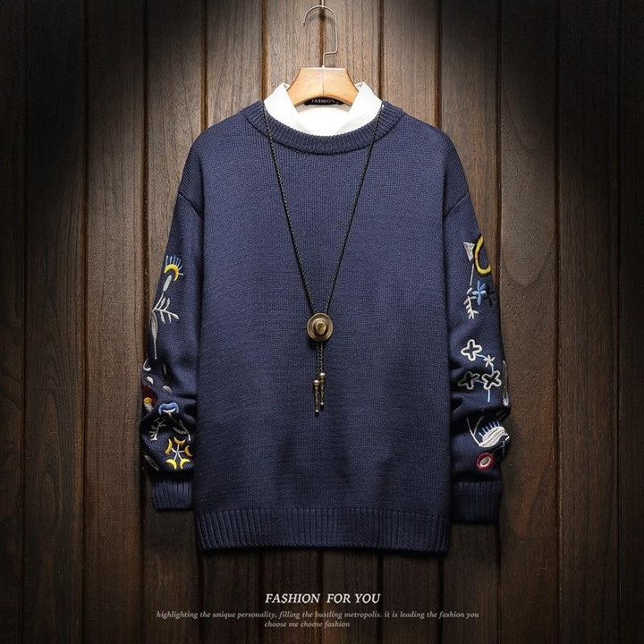 Fashion Men Sweater Trendy Style Top Brand Designer Cotton Knitted Pullover