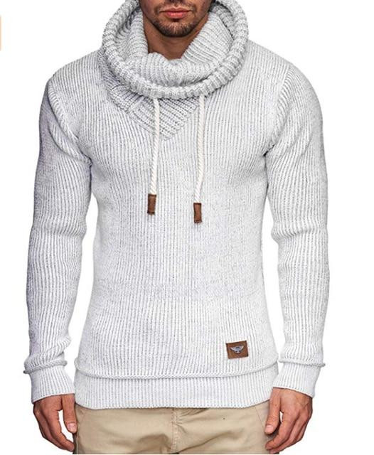 Premium Quality Men Sweaters Winter Solid Color Warm Slim Fit Turtleneck Pullover