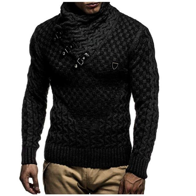 Men Sweaters Thick Warm Hedging Turtleneck Luxury Style Fashion