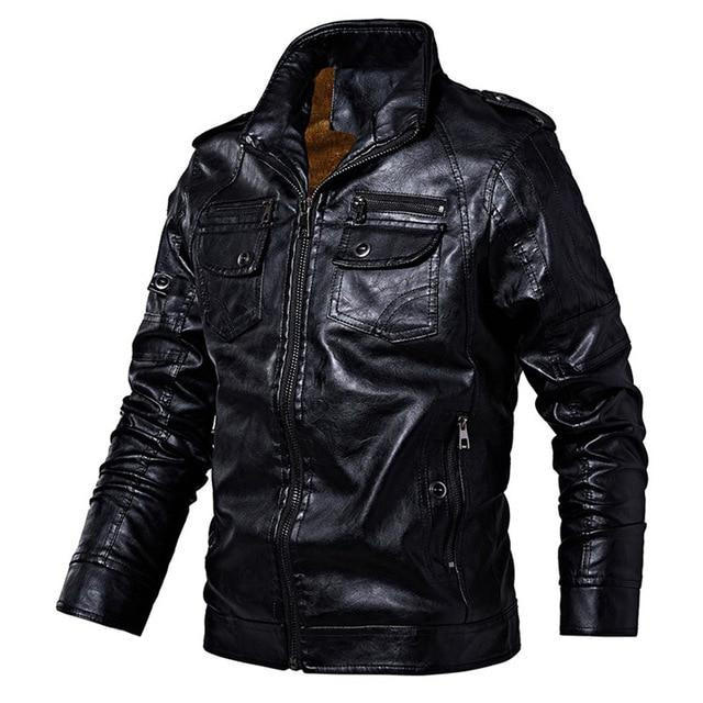 Men Leather Jacket Winter Warm Slim Fit Zipper Premium Quality Sportswear Jacket