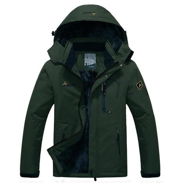 Men Winter Parka Windbreak Plus Velvet Thick Warm Hooded Fur Military Outwear Overcoat