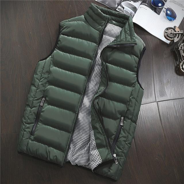 Men Vest Jacket Fashion Stylish Thick  Warm Sleeveless  Winter Waistcoat