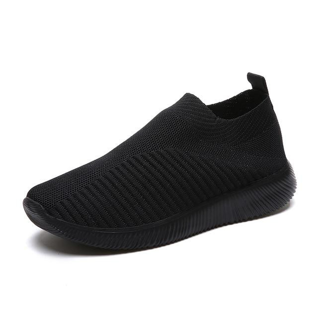Women Knitted Mesh Vulcanized Shoes Casual Slip on Sneakers