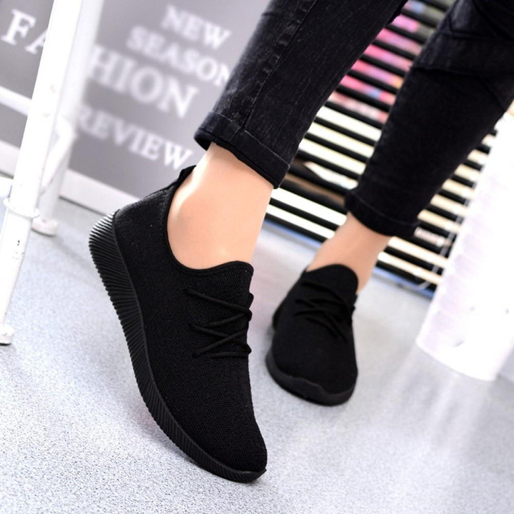 Breathable Shallow Mouth Women Concise Classic Flying Woven Shoes