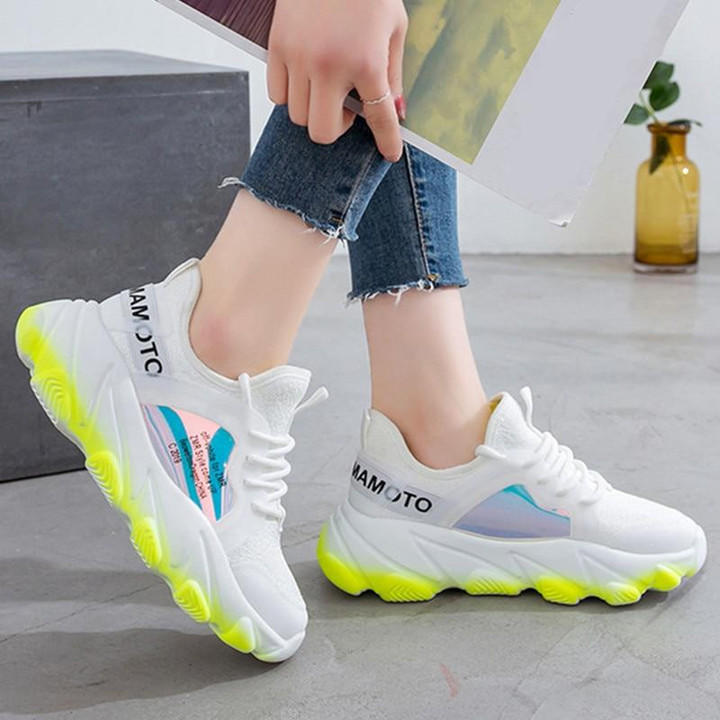 Hot Trend Fashion Women Breathable Mesh Platform Chunky Sneakers