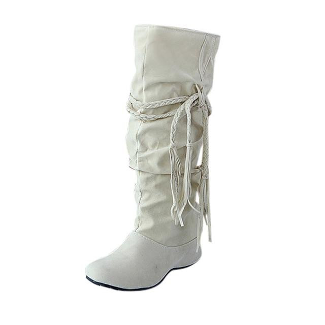 Women Winter Boots Heighten Platforms Thigh High Tassel Fashion Brand Design