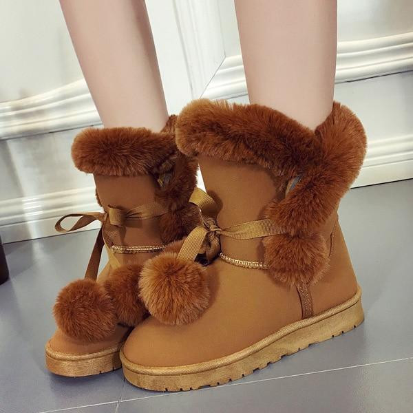 Women Snow Boots Warm Fur Fashion Style Ankle Winter Boots