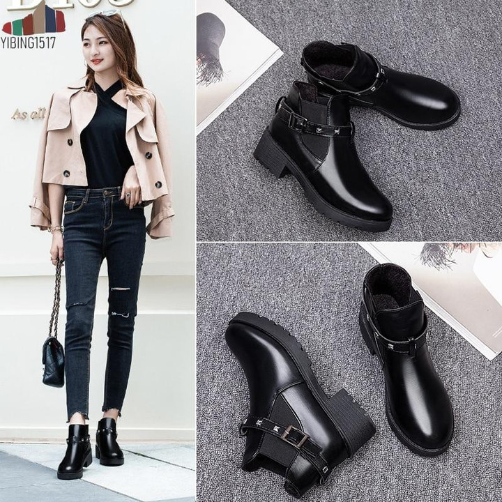 Women Ankle Boots Classic Style Warm Fur Plush Insole Fashion Winter Boots