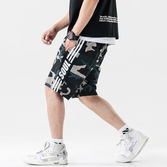 Men Fashion Camouflage Loose Hip Hop Jogging Shorts