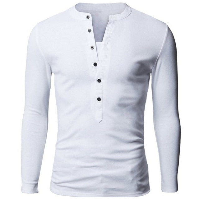 Men Fashion Slim Long Sleeve Cotton T-Shirt