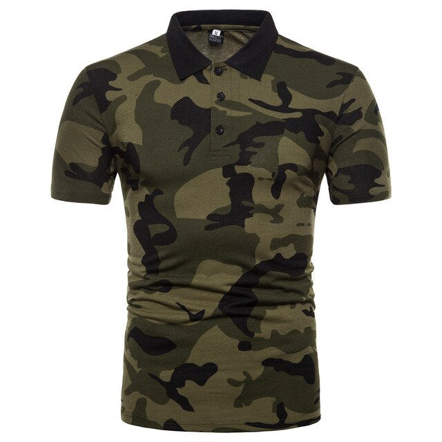New Fashion Men Camouflage Cotton Polo Shirt