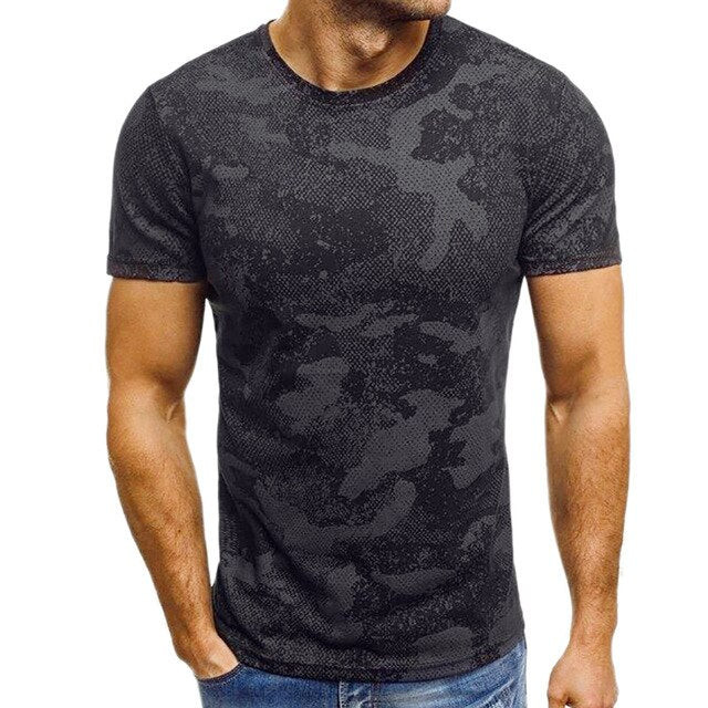 Men Camouflage Gradient Fashion Short Sleeve T-Shirt