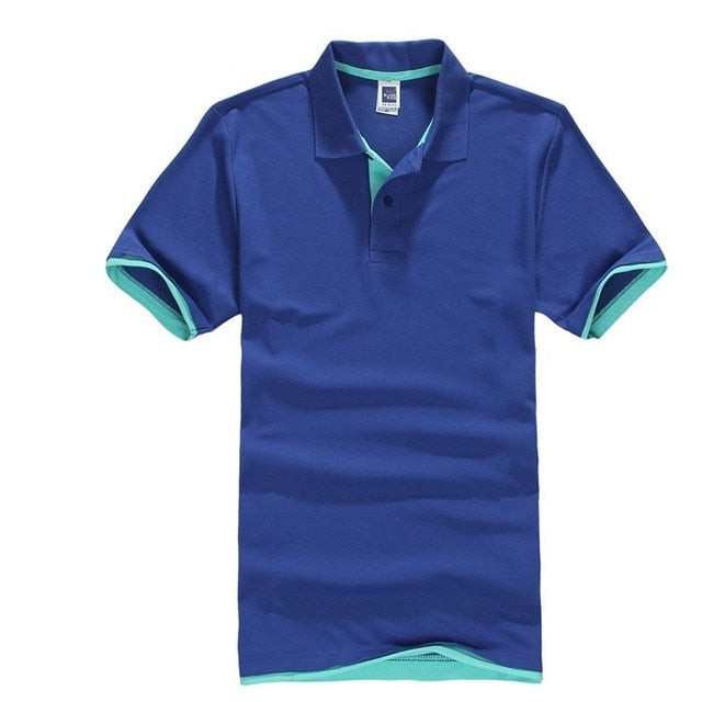 Men Cotton Solid Short Sleeve Polo Shirt