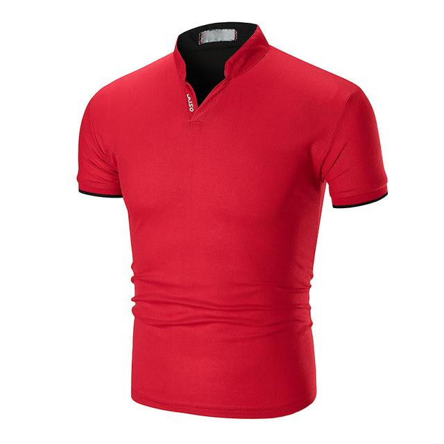 Short sleeve Breathable Sweat Anti-pilling V-Neck Men Polo Tshirt