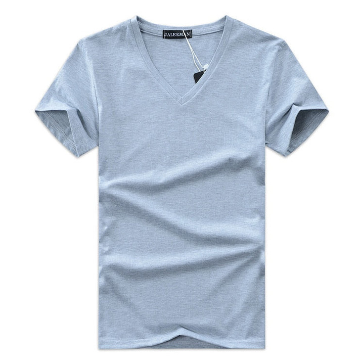Hot Selling Men V Neck Cotton Short Sleeve T-Shirt