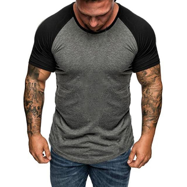 Best seller men patchwork short sleeve tshirt