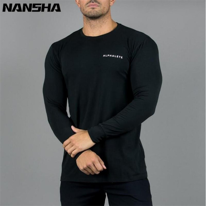 New Fashion Gyms Bodybuilding Sporting Men Long Sleeve T-shirt