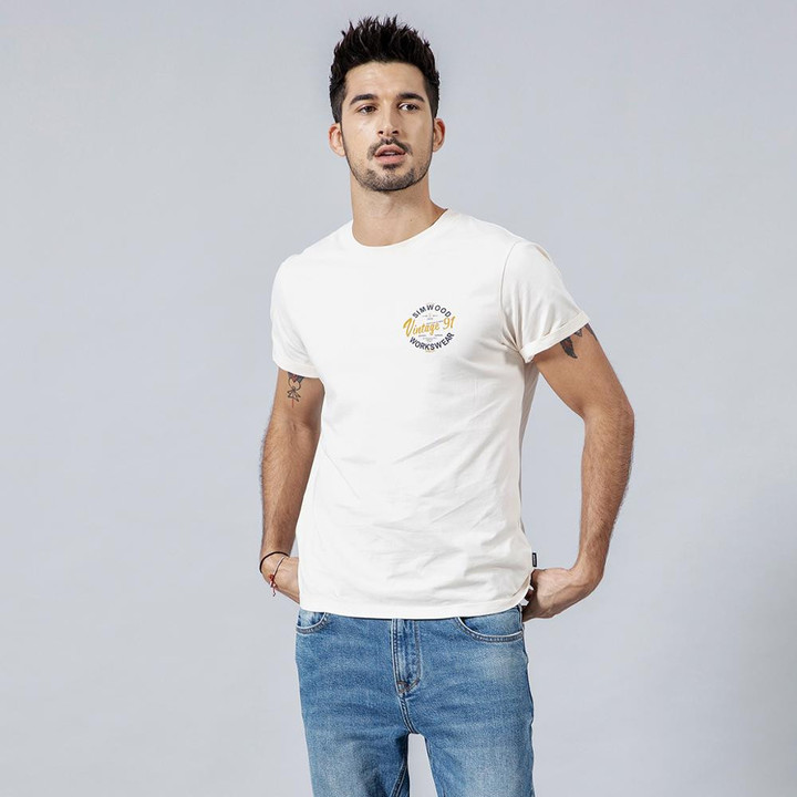 Men Cotton Print Letter Fashion T-Shirts
