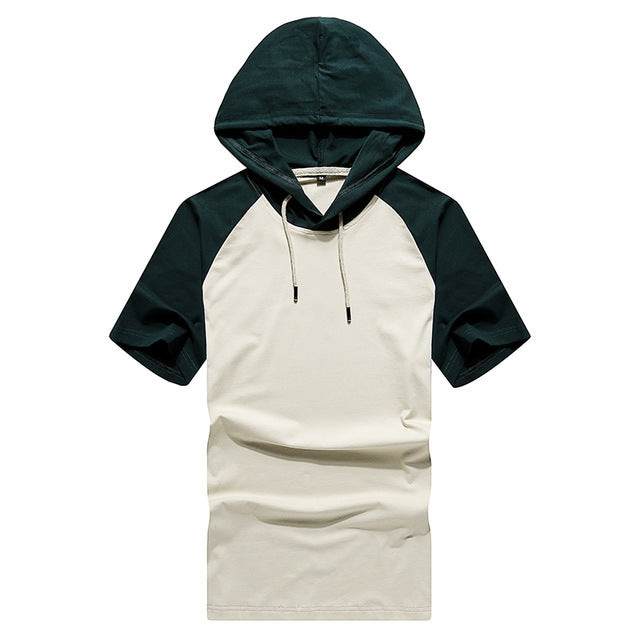 Men Fashion Extended Round Sweep Hooded T-Shirt