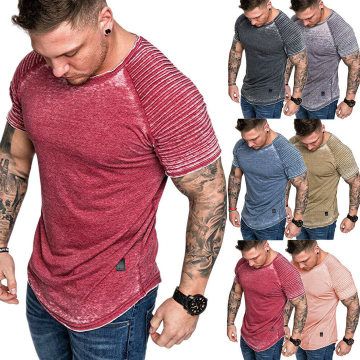 Men Solid Short Sleeve O Neck Fashion T-Shirt