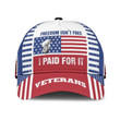 Premium Freedom Isnt Free Veteran Cap 3D Flag USA