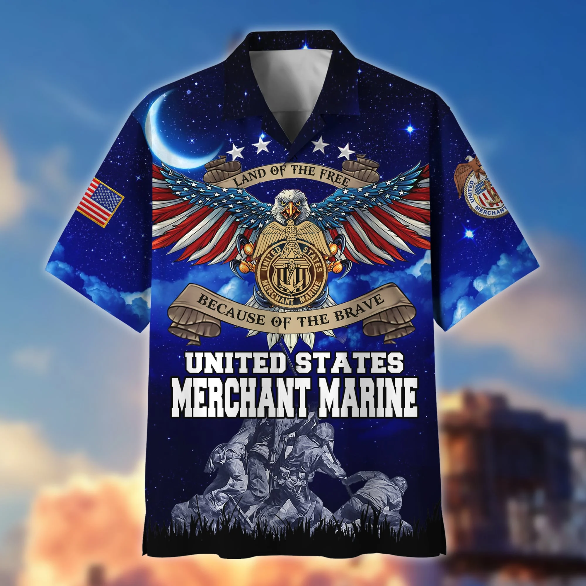 Premium United States Merchant Marine Polo And Hawaii Shirt NPVC150310