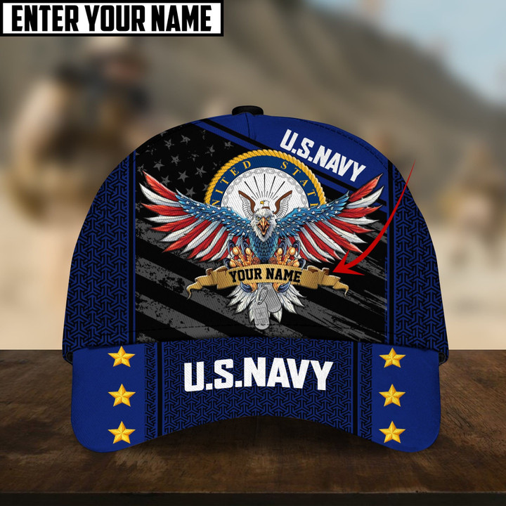 Multiple Color American Veteran Personalize Name Cap PVC091002