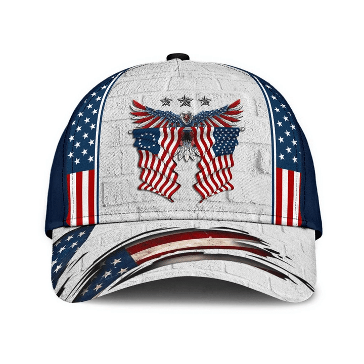Premium Eagle Veteran Cap 3D Flag Printed