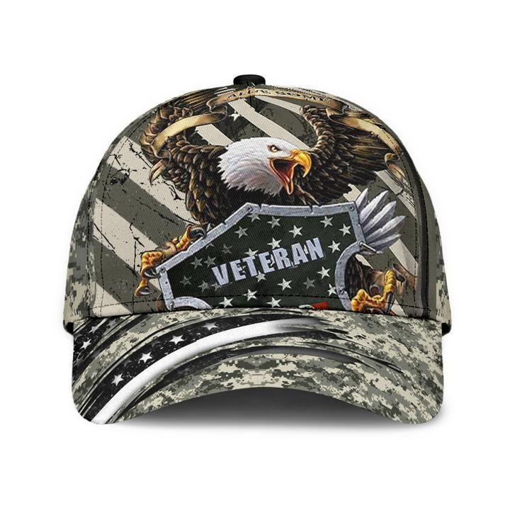 Premium Veteran Cap 3D Printed Eagle Brown