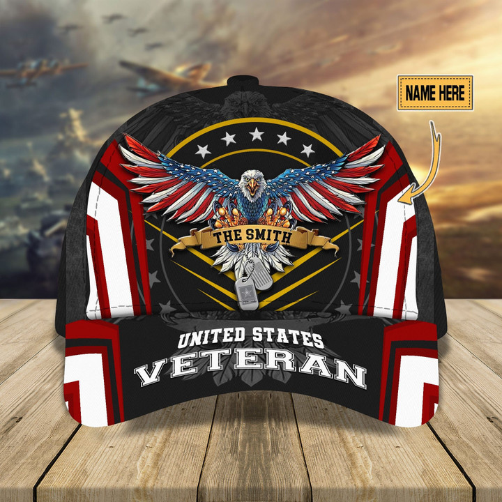 US Veteran Eagle Pride Classic Cap Multicolored Personalized