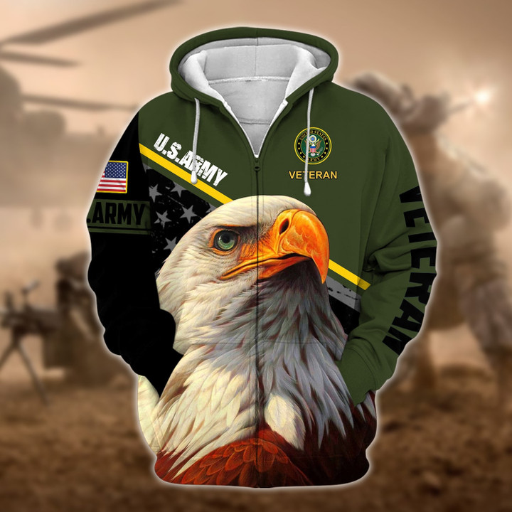 Premium Multiple US Military Services Veteran Zip Hoodie PVC070102
