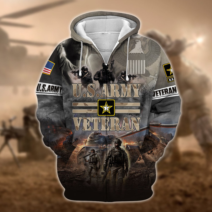 Premium U.S. Army Veteran Zip Hoodie PVC130102
