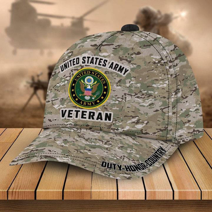 Premium Multiple US Military Services Veteran 3D Cap PVC251201