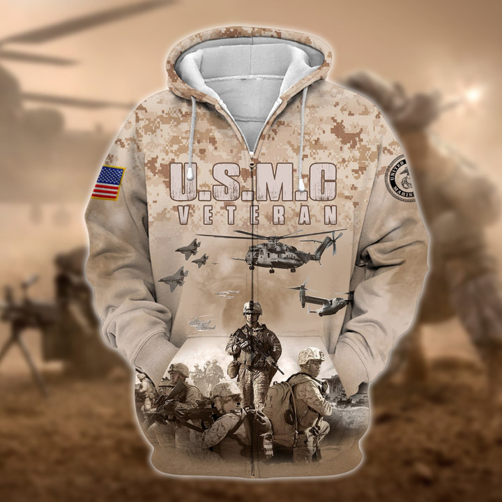 Unique U.S. Marine Corps Veteran Zip Hoodie PVC140204