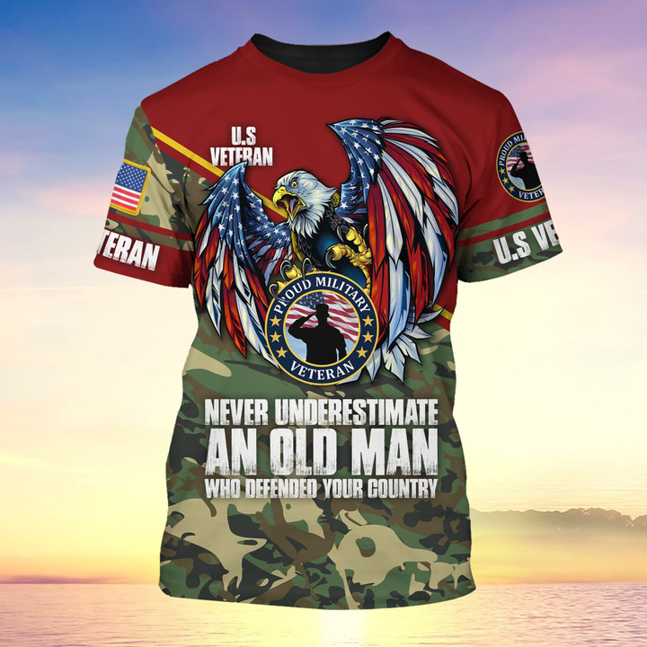 Never Underestimate A Veteran Premium 3D T-Shirt MH090602-3