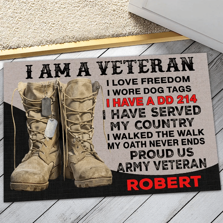 Veteran Personalised Doormat With Your Name - Veteran's Charter PVC180817